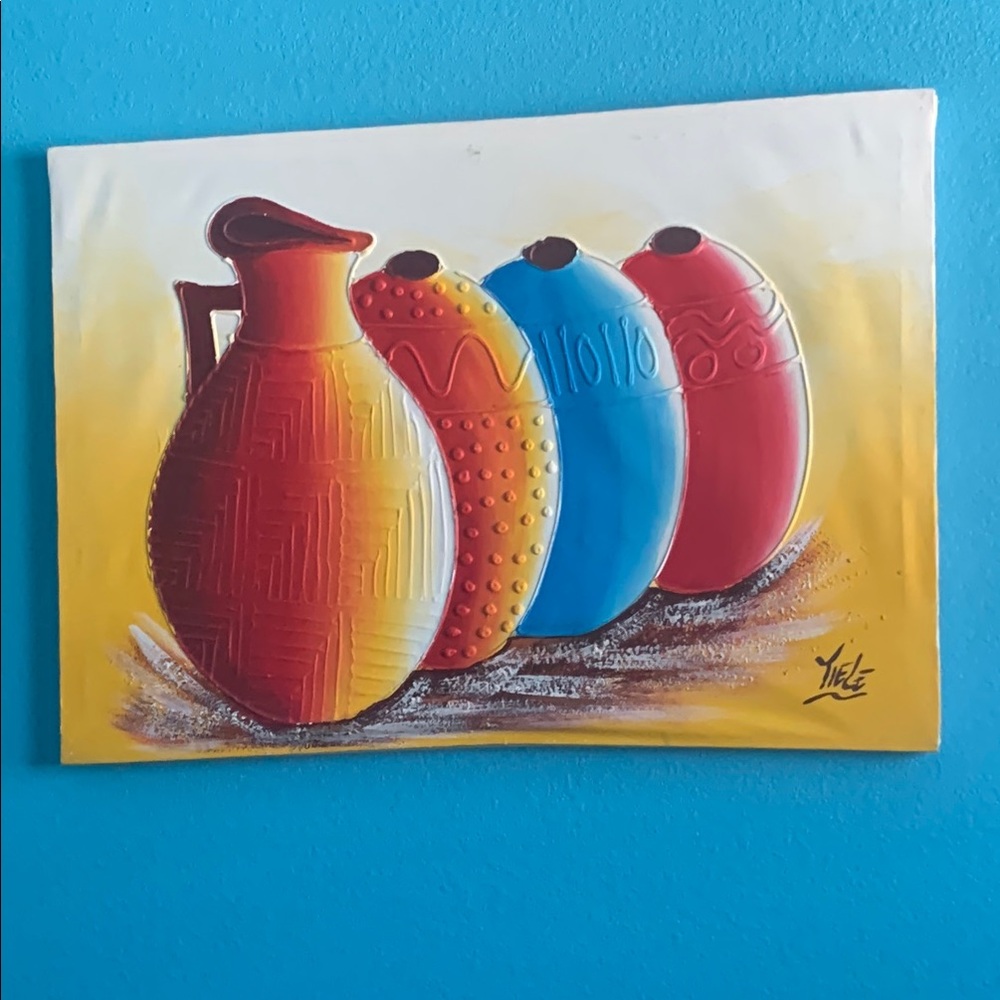 Colorful Abstract Vase Canvas Art